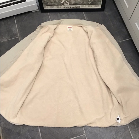 Levis Mens Fleece Lined Shirt Jacket Size 3XL Canvas Chore Barn Shacket Grunge - Picture 4 of 16
